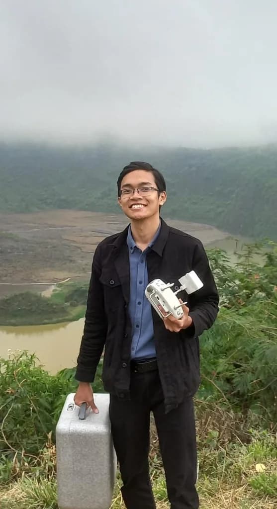 Kamal holding a drone controller